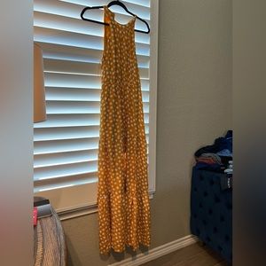 Long Yellow Dotted Dress